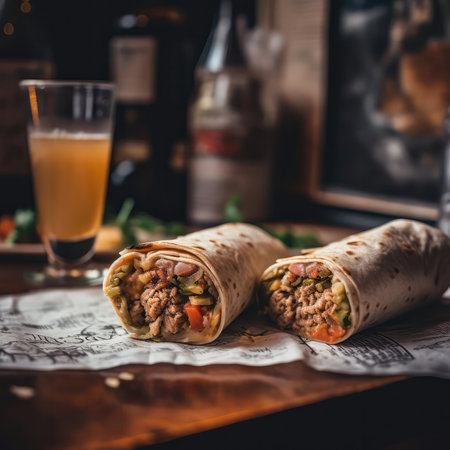 Burritos On Stone In Rustic Pubの素材