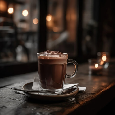 Hot Chocolate On Stone In Rustic Pubの素材