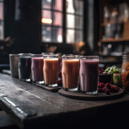Smoothies On Stone In Rustic Pubの素材