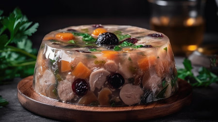 Macro Photo Student Aspic On Stone Rustic Pub Ukrainian Dishesの素材