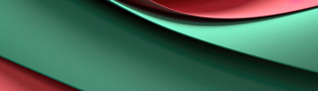 Texture Red Green Paper Strict Smooth Curves Minimal Style Panoramic Bannerの素材
