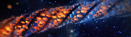 Gene With Blue Orange Style Background Panoramic Bannerの素材