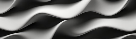 Texture Black White Paper Strict Smooth Curves Minimal Style Panoramic Bannerの素材