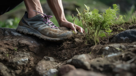 Athletes Sole Planting For A Hikeの素材