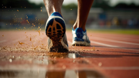 Athletes Feet Running On A Trackの素材