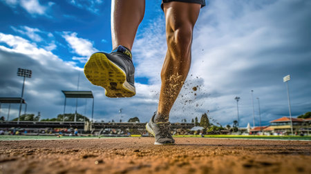 Athletic Legs During A Long Jumpの素材