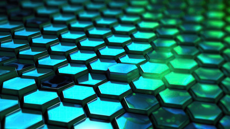 Blue Green Gen Dnc Endering Honeycomb Technology Backgroundの素材