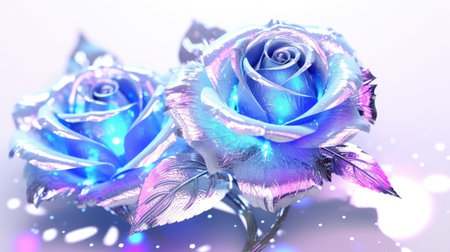 Blue Purple Rose Flowers Transparent Glitter Clean Transparent Super Detailの素材