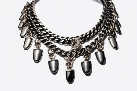 A Necklace Chunky Chains Statement Pendants White Backgroundの素材