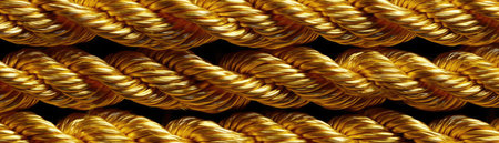 Gold Close Up Detailed Pattern Of Ropes Twine Panoramic Bannerの素材