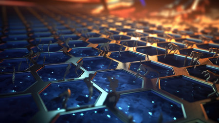 Honeycomb Technology Background Texture Wallpaperの素材