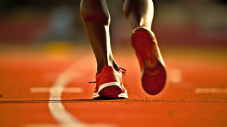 Athletic Feet During A Sprintの素材