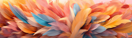 Very Detailed Feathers Pastel Red Orange Yellow Tonesの素材