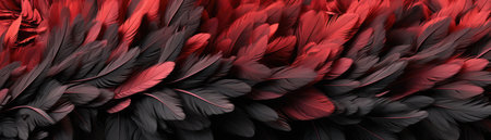 Very Detailed Feathers Pastel Red Black Tonesの素材
