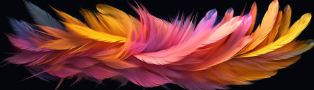 Very Detailed Feathers Pastel Pink Orange Yellow Tonesの素材