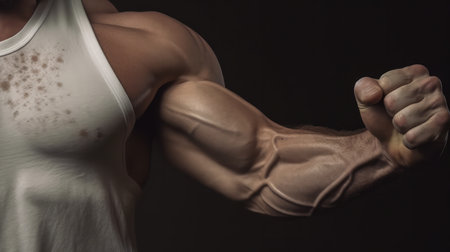 Strong Bicep During A Curlの素材