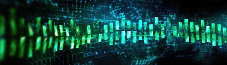 Gene Green Blue Matrix Numbers Style Backgroundの素材