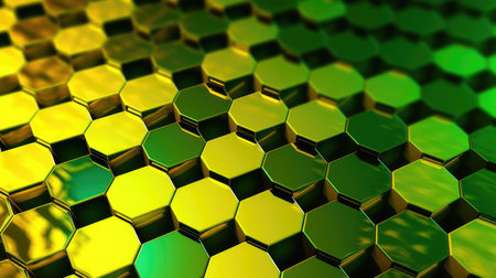 Green Yellow Honeycomb Technology Backgroundの素材