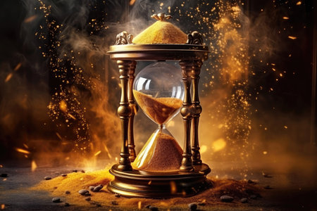 Gold Steampunk Sandglass Smoke Steam Sparksの素材