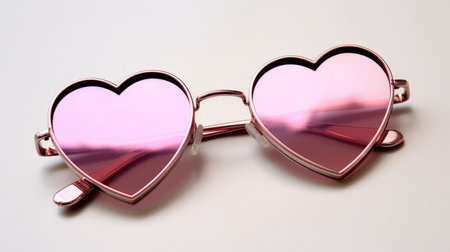 Heart Shaped Sunglasses On White Backgroundの素材