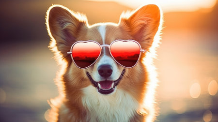 Dog With Heart Shaped Sunglassesの素材