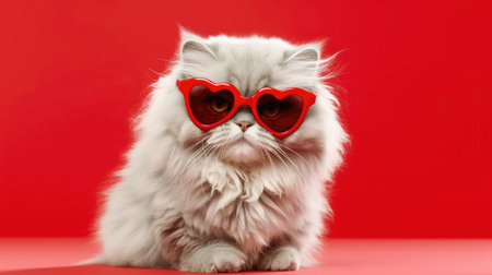 Persian Cat With Heart Shaped Sunglassesの素材