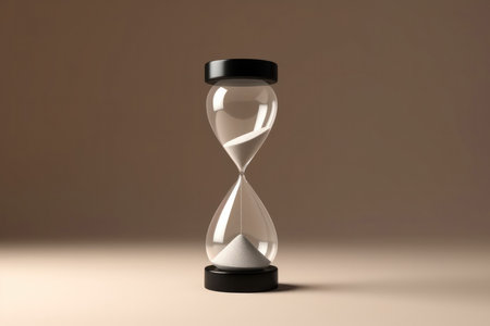 Minimalist Black And White Hourglass On A Gradient Backdropの素材