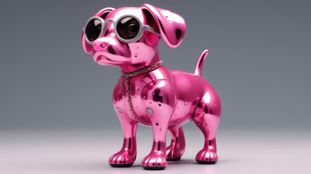 Dog Wearing Mirrored Pink Heartshaped Sunglassesの素材