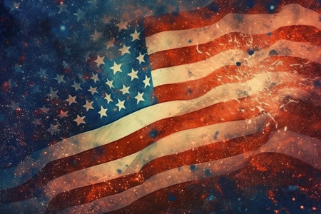 Independence Day Usa Background Greeting Card Designの素材