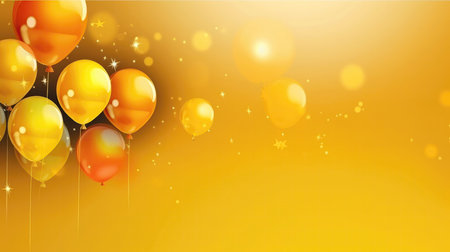 Balloons Sunshine Yellow Greeting Card Designの素材