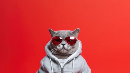 A Cat With Sunglasses A Sweatshirtの素材
