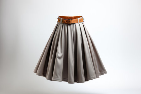 Gray Fabric Highwaisted Skirt On White Backgroundの素材