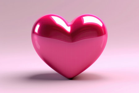 Fuchsia Pink Glossy Heart Shape. Mother's Day, Women's Day, Valentine's Dayの素材