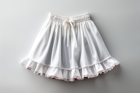 White Fabric Mini Skirt On White Backgroundの素材