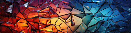 Mosaic Of Shattered Glass In Abstract Shapesの素材