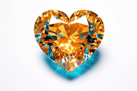 Heart Shape Of Topaz On White Backgroundの素材