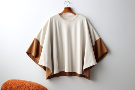 White Woman Oversized Tops On White Backgroundの素材