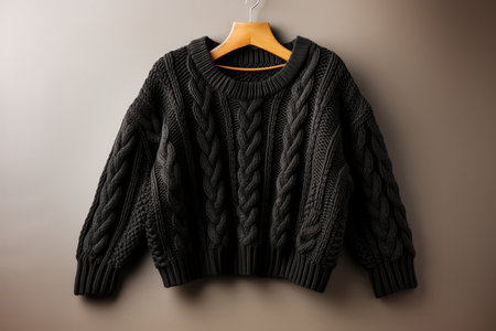 Woman Black Sweater On White Backgroundの素材