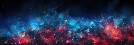 Geometric Lines Abstract Crystalline Red Blue Purple Panoramic Backgroundの素材