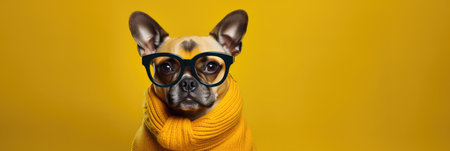 Fashionforward Dog Showcasing A Trendy Sweater.の素材