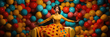 Playful Polka Dots In A Mix Of Bold Colors.の素材