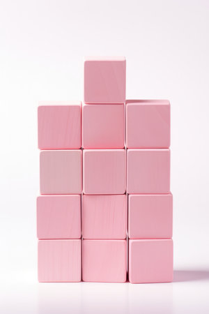 Pink Toy Wooden Blocks White Background. Toy Blocks, Wooden Toys, White Backgrounds, Pink Toys, Toy Building, Childs Play, Popular Toys, Creative Play.の素材