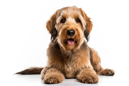 Otterhound Dog Sitting On A White Background.の素材