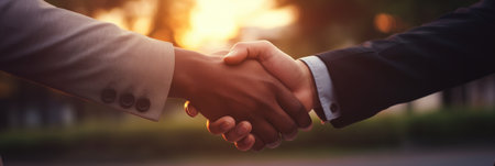A Close Up Of Two People Shaking Hands, Business Relationships, Seal The Deal, Trustworthiness, Negotiations, Respectful Interactions, Confidence, Friendships, Agreements.の素材