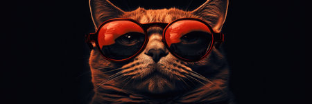 A Red Cat With Sunglasses.の素材