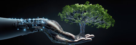 A Tree Grows From The Cyber Hand.の素材