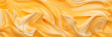 Close Up Texture Of Mango Sorbet Ice Cream Banner Panorama.の素材