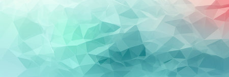 Geometric Lines Abstract Crystalline Pastel Green Sky Blue Coral Panoramic Background.の素材
