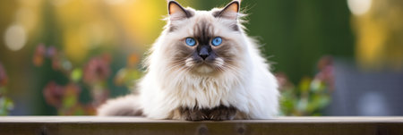 Ragdoll Cat Stands On A White Background.の素材