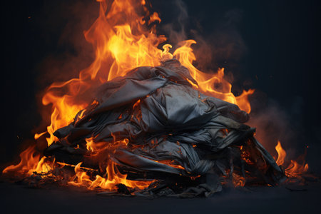 A Pile Of Oily Rags That Has Caught Fire Generative Ai.の素材